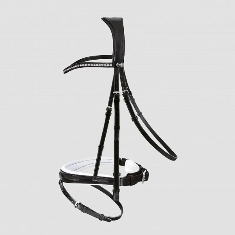 Passier Atlas Snaffle Bridle Full Black Patent White